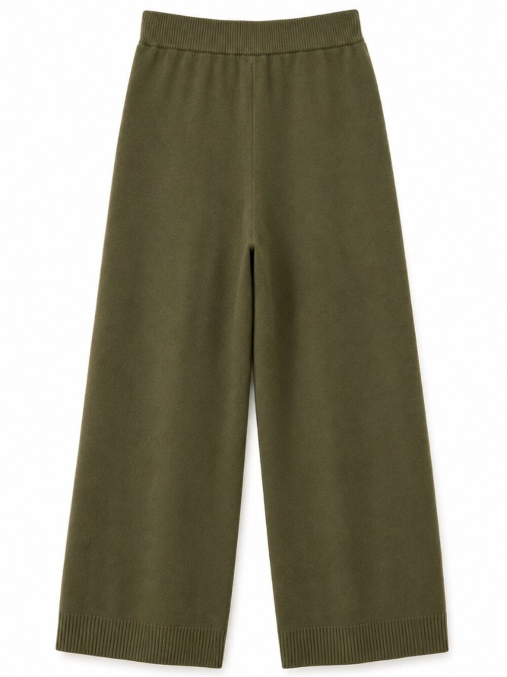 BANANA REPUBLIC Olive Green Knit Wide Leg Cropped Sweater Pants Sz XS EUC - Picture 4 of 8